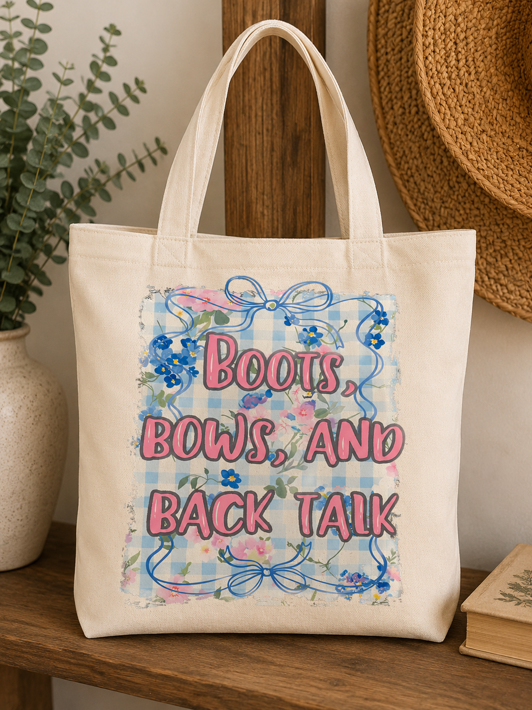 Boots, Bows, and Back Talk Tote